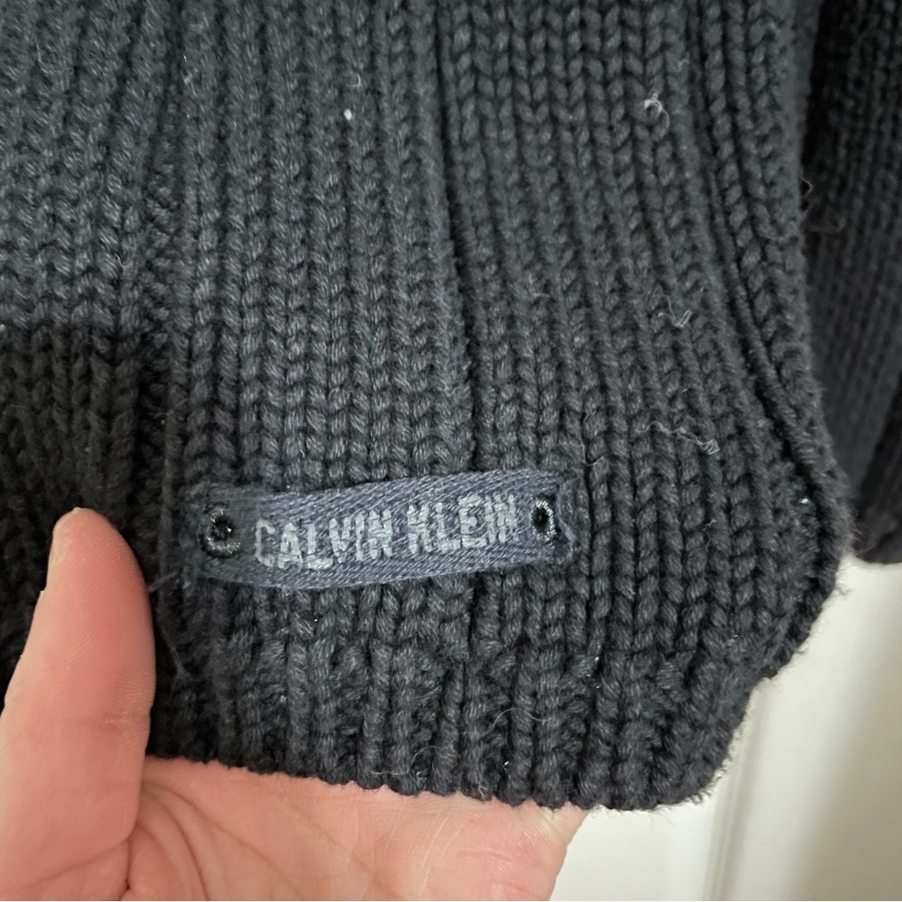 Calvin Klein | Black Rib Knit Long Sleeve Sweater - Picture 9 of 15